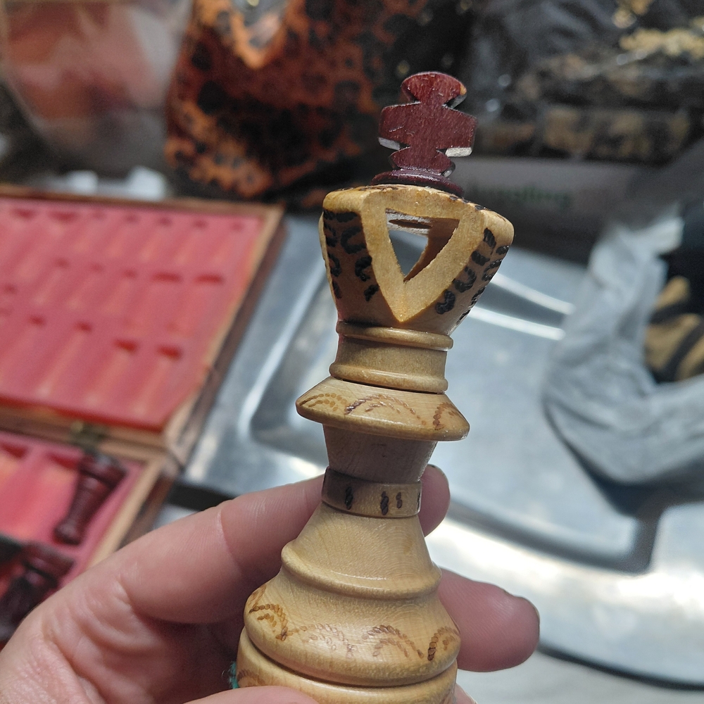 Ambassador King chess piece, Replacement Piece- King Replacement Rose Wood L